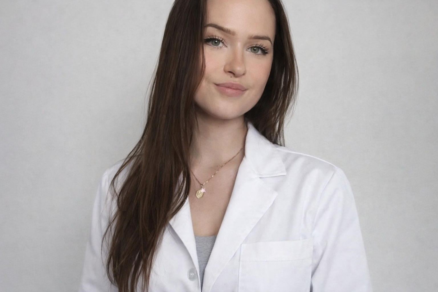 Marie Hernandez RDH in white coat — Dental Hygienist at Downey Modern Dentistry